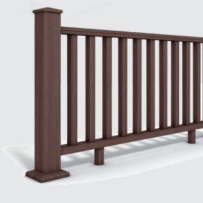 Balustrade Single Post & Rail Kit 1.8M - Brown